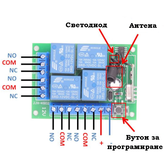 Схема дистанционен модул 4 канален голям обхват